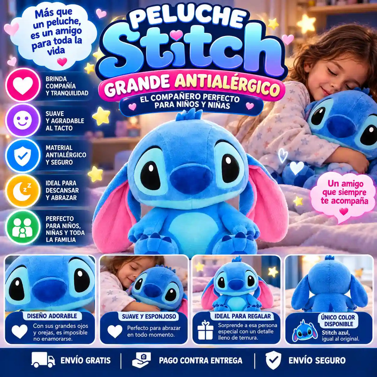 🧸 Peluche Stitch Grande Antialérgico