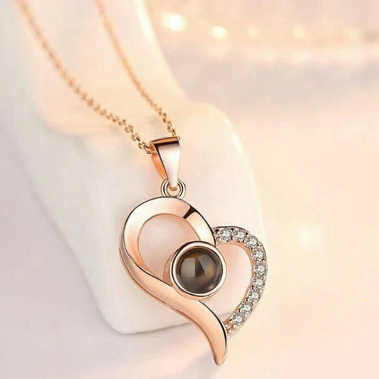 Collar te amo en 100 Idiomas + Baño de Oro + Caja de Regalo Gratis✨