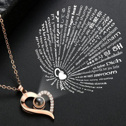 Collar te amo en 100 Idiomas + Baño de Oro + Caja de Regalo Gratis✨