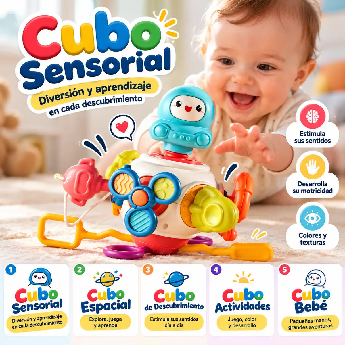Juguete Multisensorial Cubo Espacial