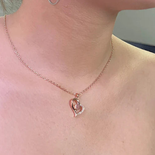 Collar te amo en 100 Idiomas + Baño de Oro + Caja de Regalo Gratis✨